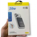 AWEI MH312 5000mAh 20W Magnetic Wireless Fast Charging Power Bank (Dark Grey) - Image 2
