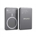 AWEI MH805 10000mAh 20W Magnetic Wireless Fast Charging Power Bank (Dark Grey)