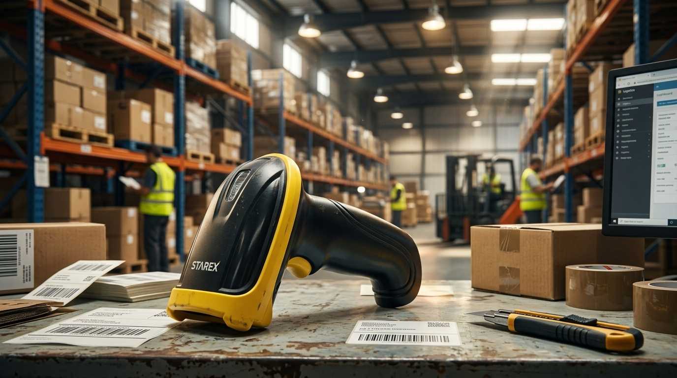 Starex X-620E Wireless Barcode Scanner Displayed